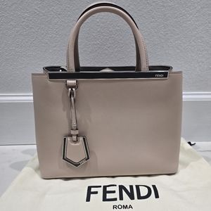 FENDI pale pink Leather Petite 2Jours Tote Bag